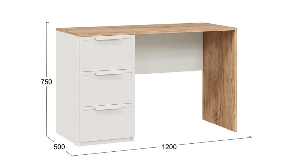 Стол письменный «Стелла» Тип 1 - 402.12 Белый холст, Белый Жемчуг, Яблоня Беллуно